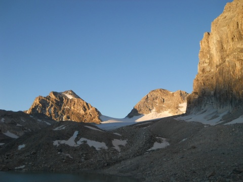 Roc du Fond, col de Rhemes e Punta Calabre dal lago Tsanteleina