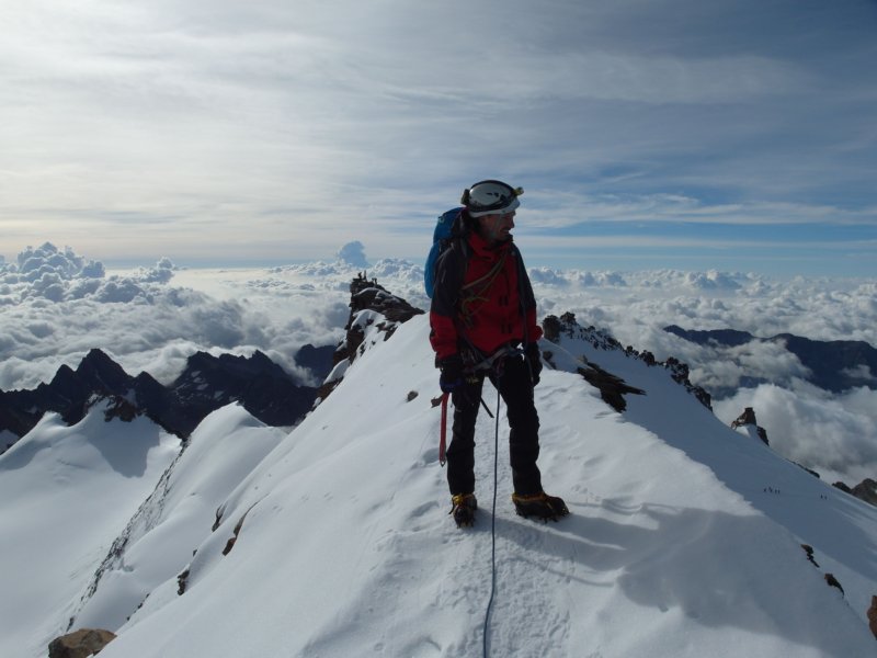 Estasiato, quasi in cima al Gran Paradiso salito dalla parete NW